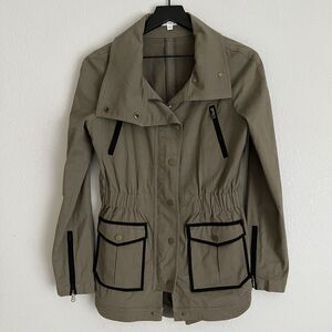 Veronica Beard Pipes & Shaw Military Jacket Size 2 Olive Green